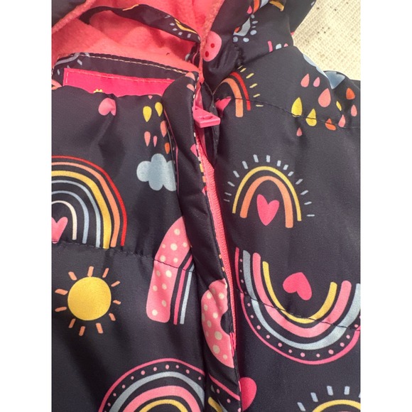Wippette Baby Snowsuit Rainbow Clouds Sun Hearts winter warm Navy Pink 12M kids - Picture 3 of 7